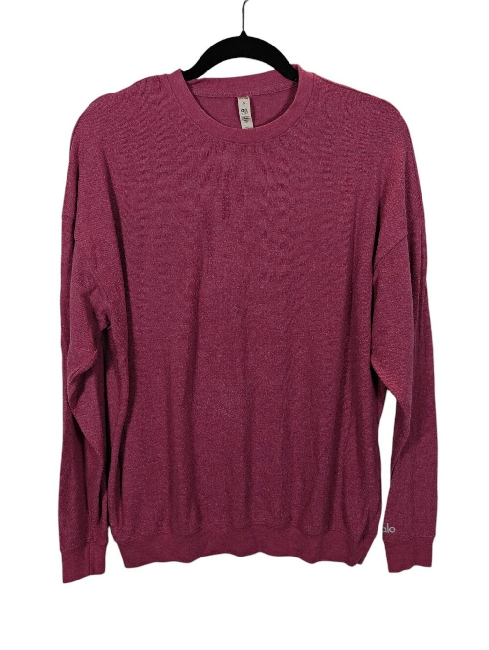ALO YOGA Soho Pullover in Dragonfruit Heather Size Small